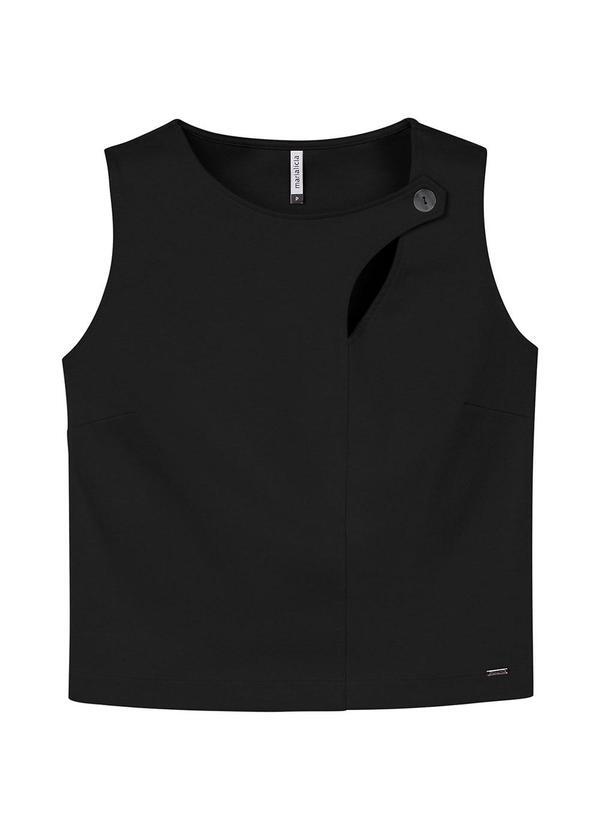 Regata Feminina Detalhe Decote Preto