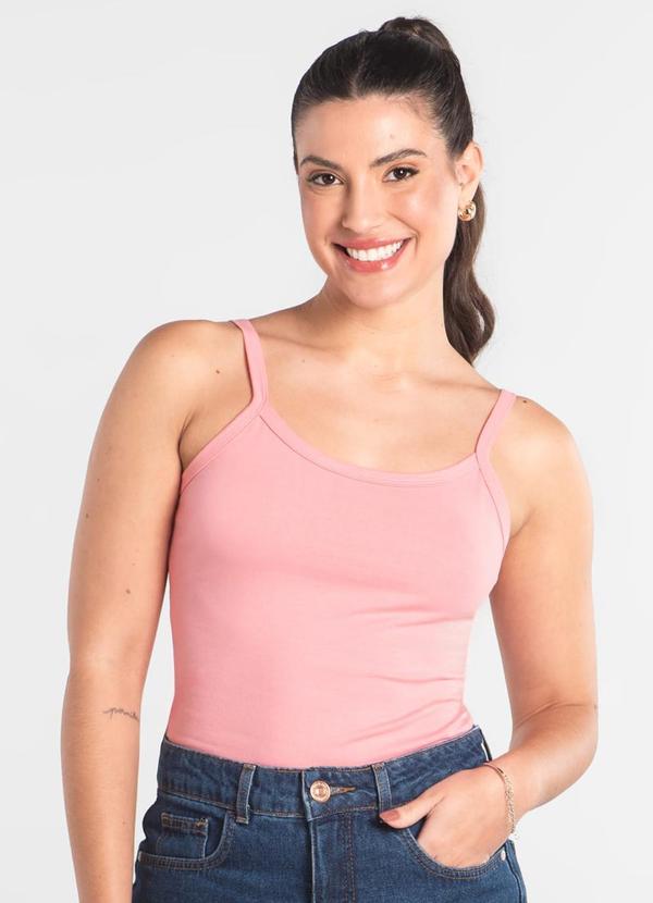 Vista 2 Regata Feminina em Cotton Just Basic Rosa JUST BASIC
