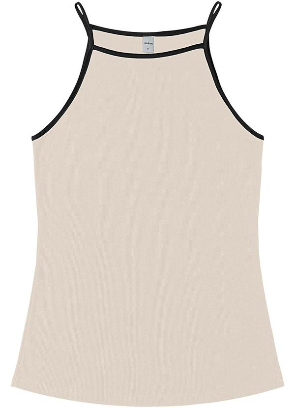 Vista 2 Regata Feminina em Ribana de Viscose Bege Rovitex Rovitex