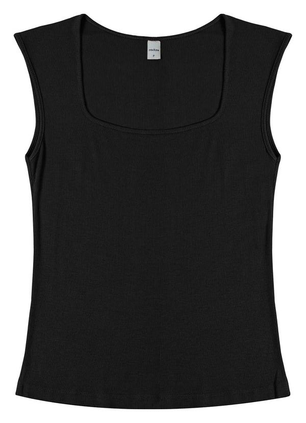 Vista 2 Regata Feminina em Ribana de Viscose Preto Rovitex Rovitex