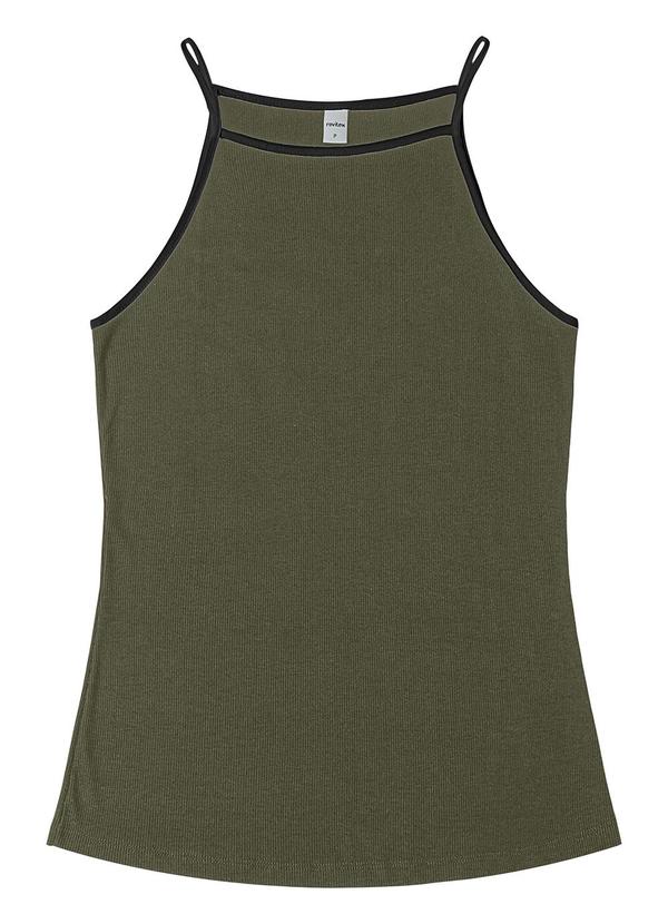 Vista 2 Regata Feminina em Ribana de Viscose Verde Rovitex Rovitex