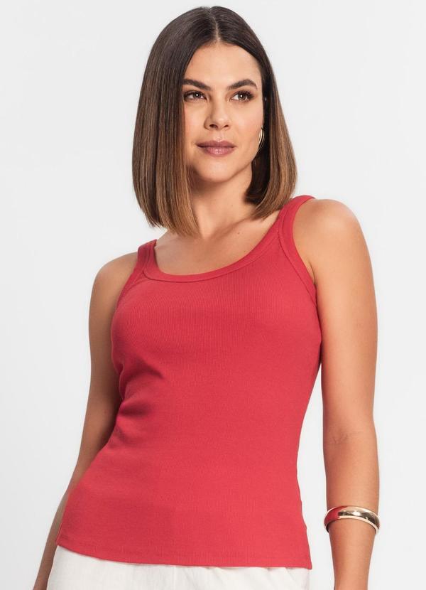 Regata Feminina em Ribana Vermelho