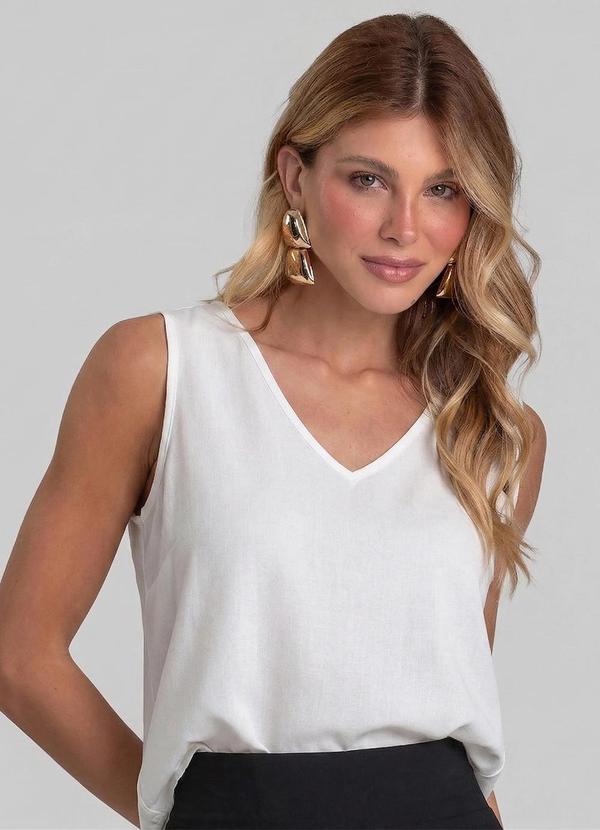 Regata Feminina em Tecido de Viscose Branco