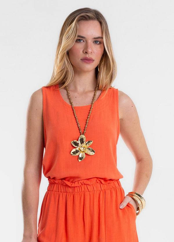 Regata Feminina em Tecido Linho Rosa