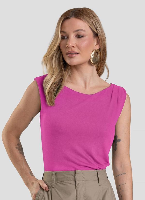 Regata Feminina em Visco Tricot Rosa