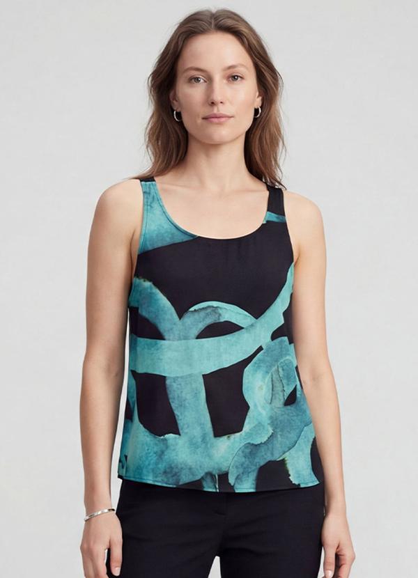 Regata Feminina em Viscose Azul