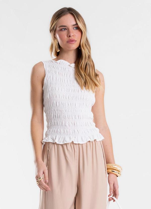 Regata Feminina em Viscose com Lastex Bege