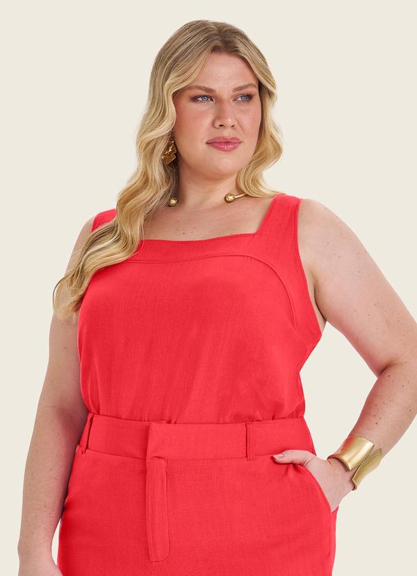 Regata Feminina Plus Size Vermelho