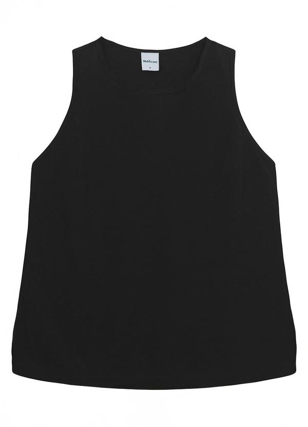 Regata Feminina Regular em Viscose Preto