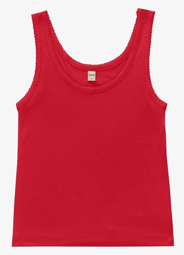 Regata Feminina Ribana de Viscose Vermelho