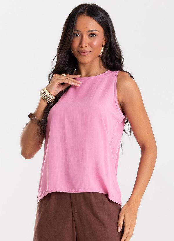 Regata Feminina Tecido Viscose Rosa