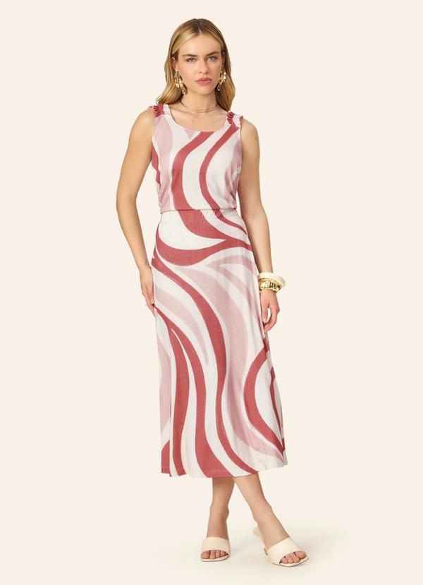 Regata Feminina Viscose Estampada Rosa