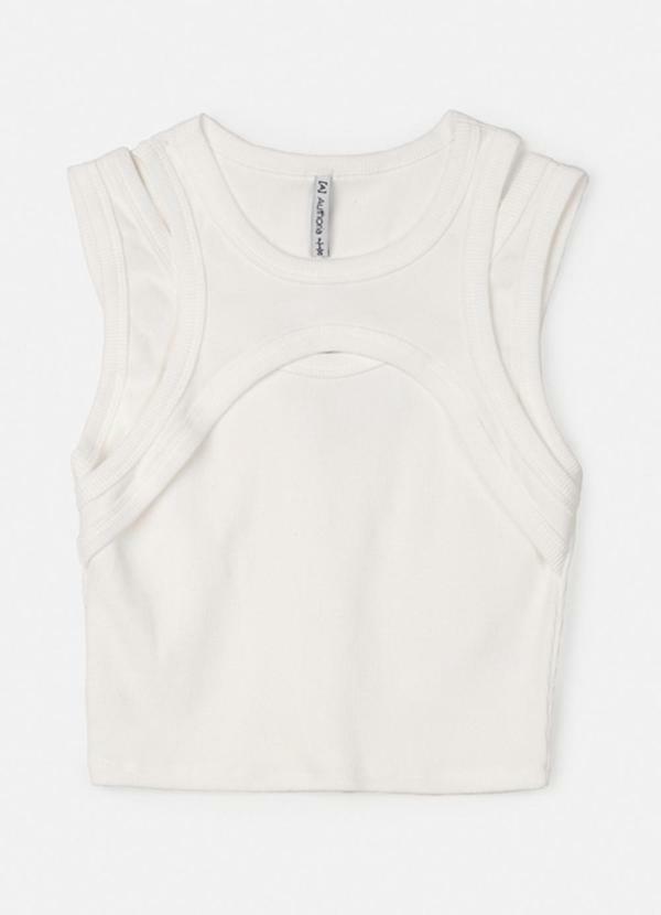 Regata Off White Assimétrica Off White