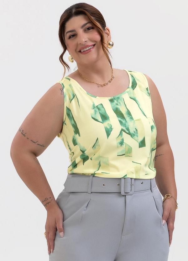 Regata Plus Size em Misturinha Amarelo