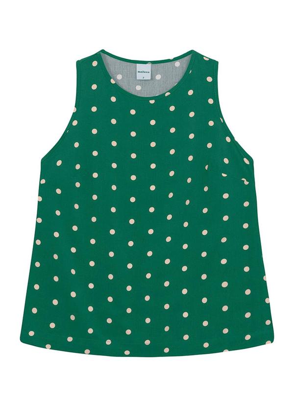 Regata Regular Poá em Viscose Verde