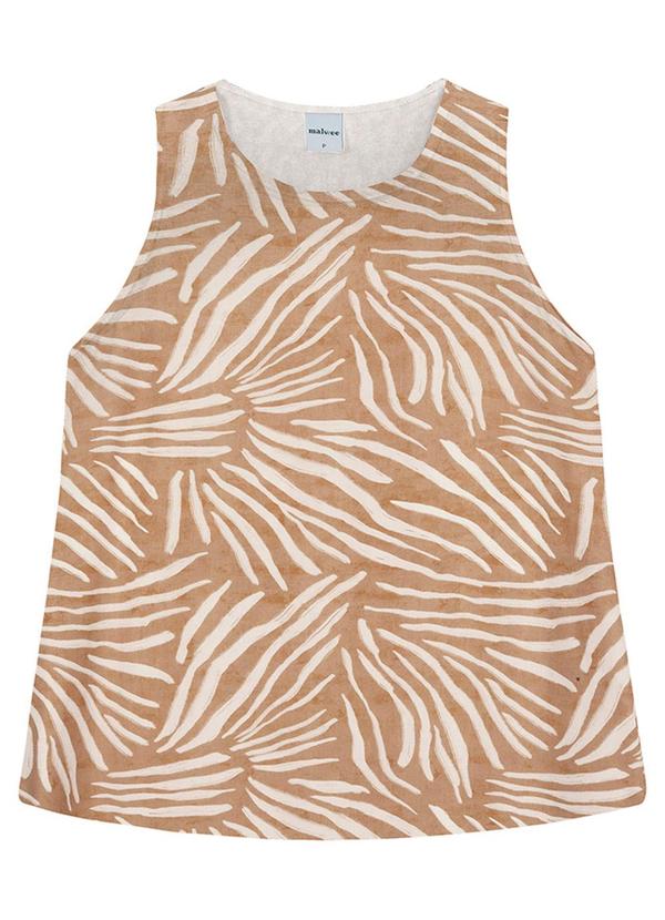 Regata Regular Tropical em Viscose Bege