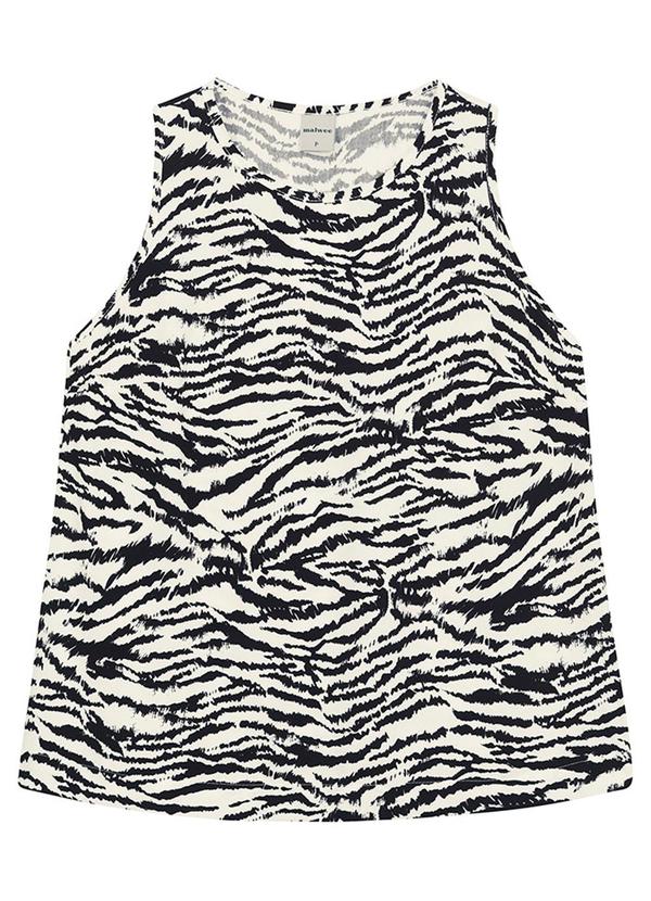 Regata Regular Zebra em Viscose Branco