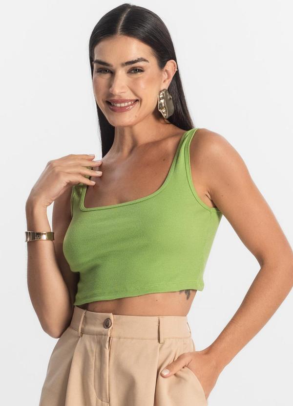 Top Básico Feminino em Ribana Verde