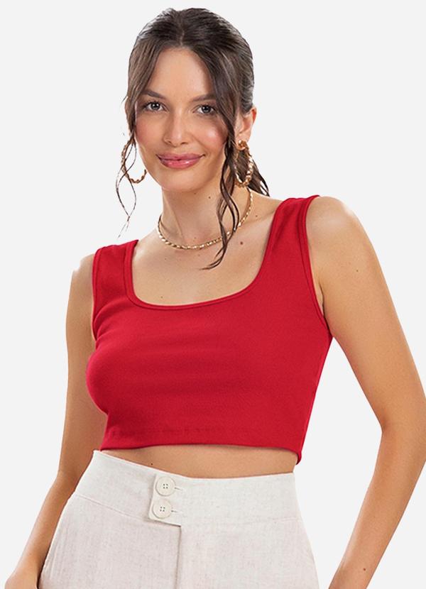 Top Básico Feminino em Ribana Vermelho