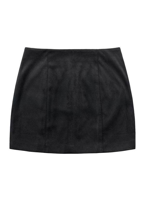 Saia Curta de Suede Preto