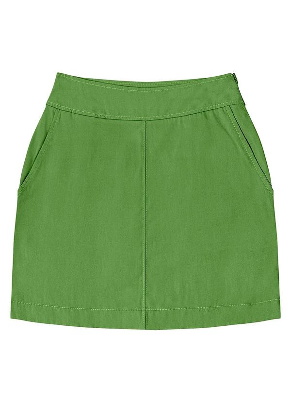 Vista 2 Saia Curta Feminina com Bolsos Verde Endless Endless