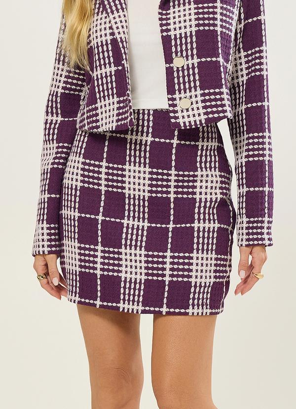 Saia em Tweed Roxo Figo