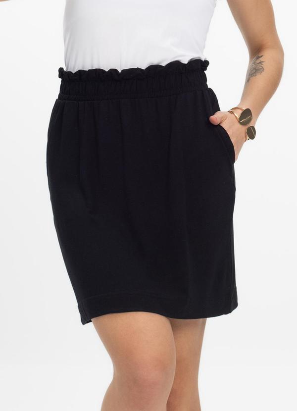 Vista 2 Saia Feminina em Molicotton Preto INFINITA COR INFINITA COR