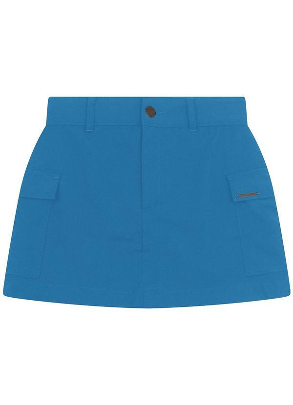 Saia Juvenil Feminina Sarja Twill Azul