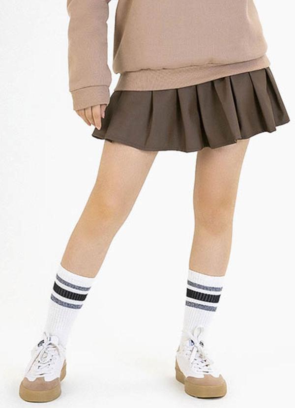 Saia Teen em Material Sintetico Marrom