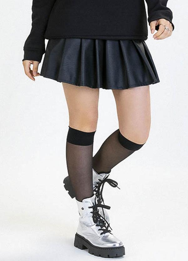 Vista 2 Saia Teen em Material Sintético Preto Soft Bonni Soft Bonni