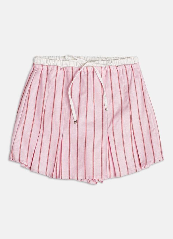 Short Saia com Listras Rosa