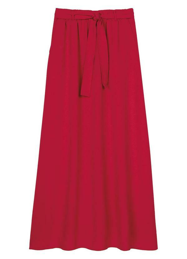 Saia Feminina Longa com Amarração Vermelho