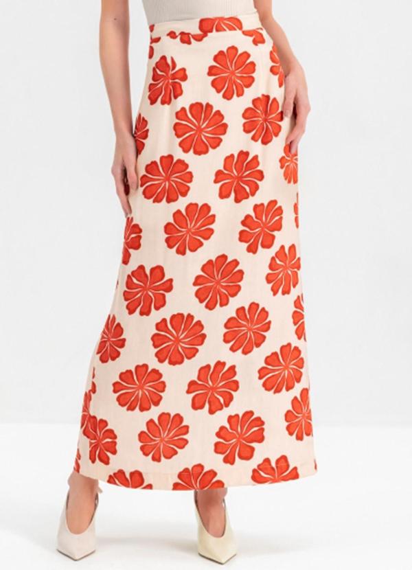 Saia Feminina Viscose Bege