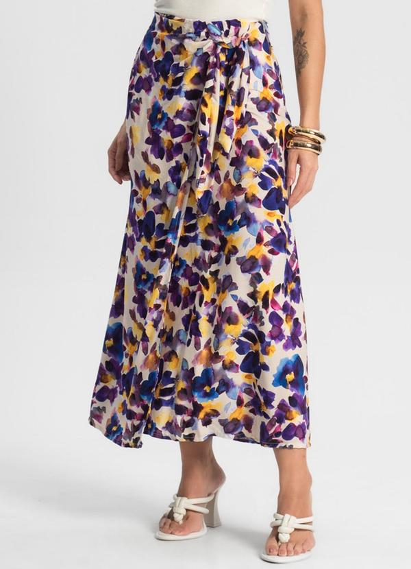 Vista 2 Saia Longa Estampada Roxo Endless Endless