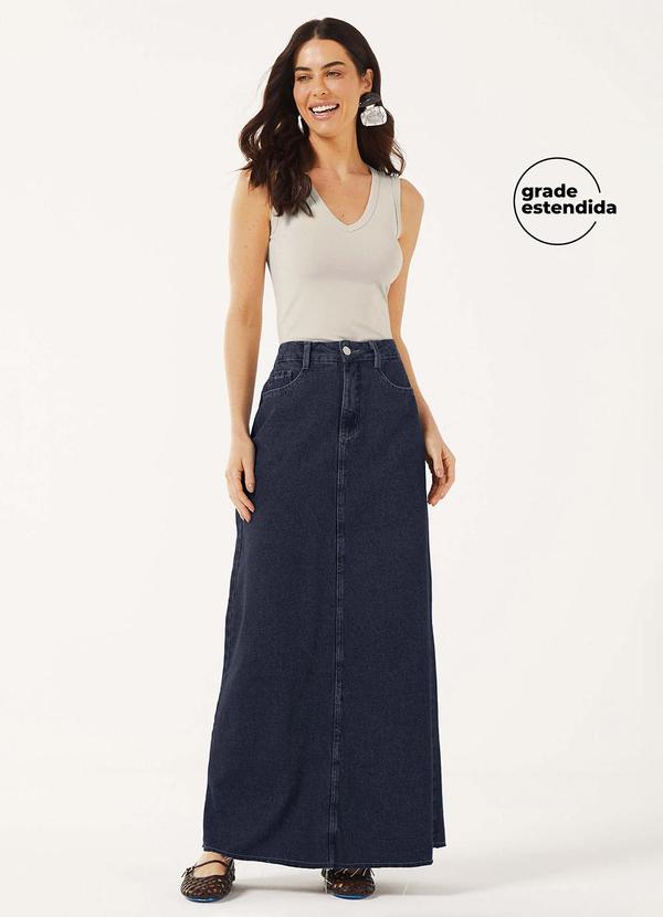 Saia Longa Feminina Jeans Azul