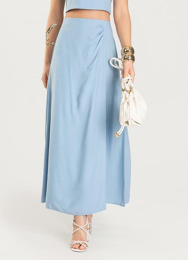 Saia Longa Lisa Feminina Azul