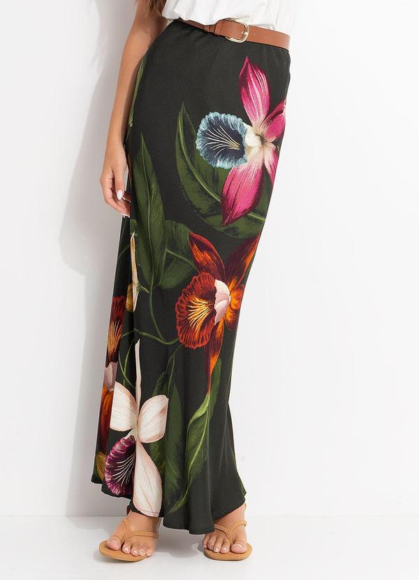 Saia Maxi Orquídeas Verde