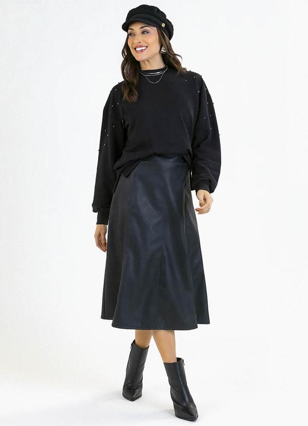 Vista 2 Saia Adulto em Courino Preto Soft Bonni Soft Bonni