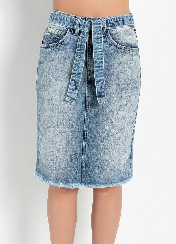 Saia com Faixa Jeans