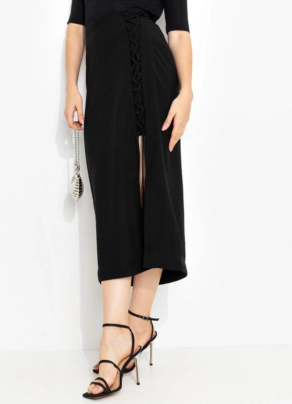 Saia em Viscose Preto