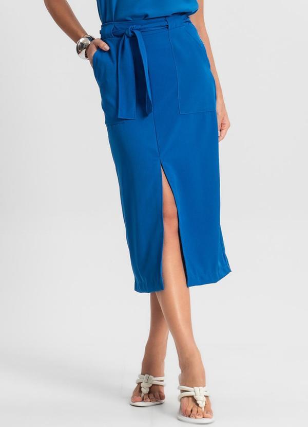 Vista 2 Saia Feminina Midi Azul Endless Endless