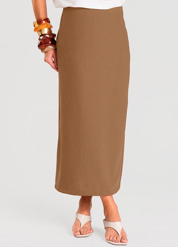 Saia Feminina Midi Marrom