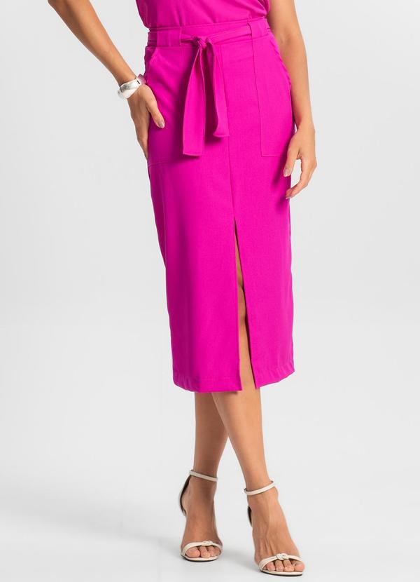 Vista 2 Saia Feminina Midi Rosa Endless Endless