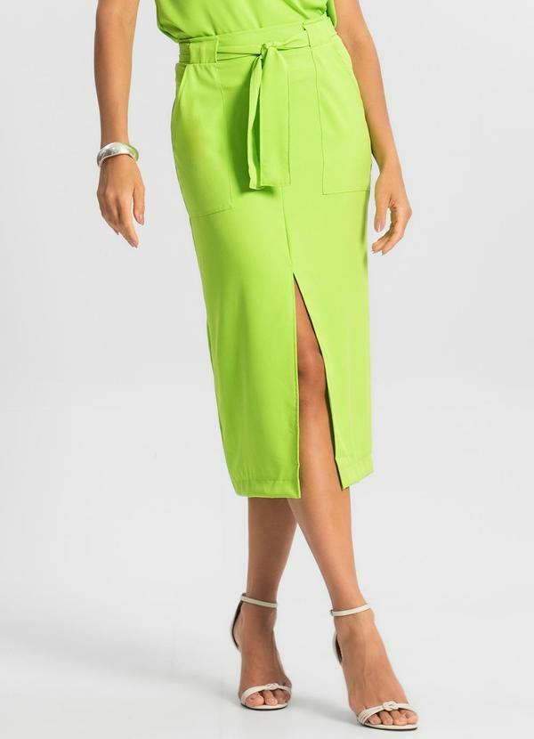 Vista 2 Saia Feminina Midi Verde Endless Endless