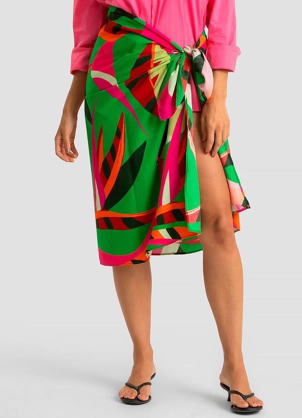 Saia Feminina Pareo Estampada Verde