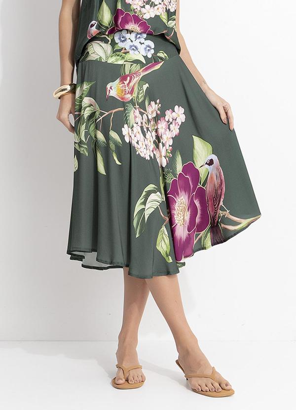 Saia Flor de Pássaro Verde