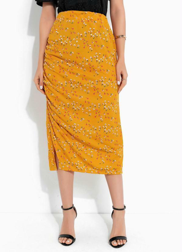 Vista 2 Saia Floral Mini Franzida Rosalie Rosalie