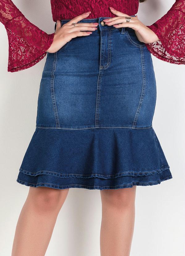 Saia Jeans com Babados