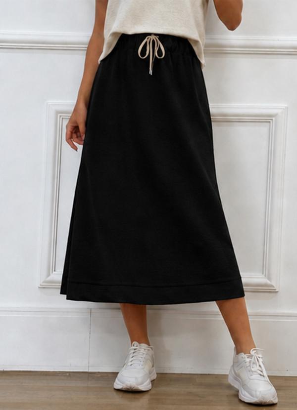 Saia Midi Caimento LevePreto