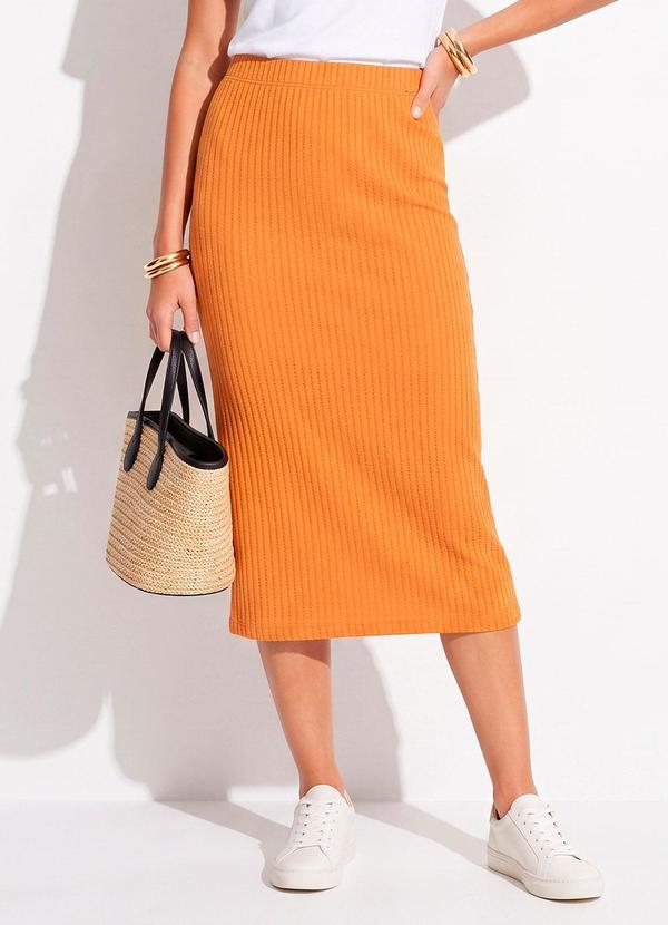 Saia Midi de Tricot Laranja